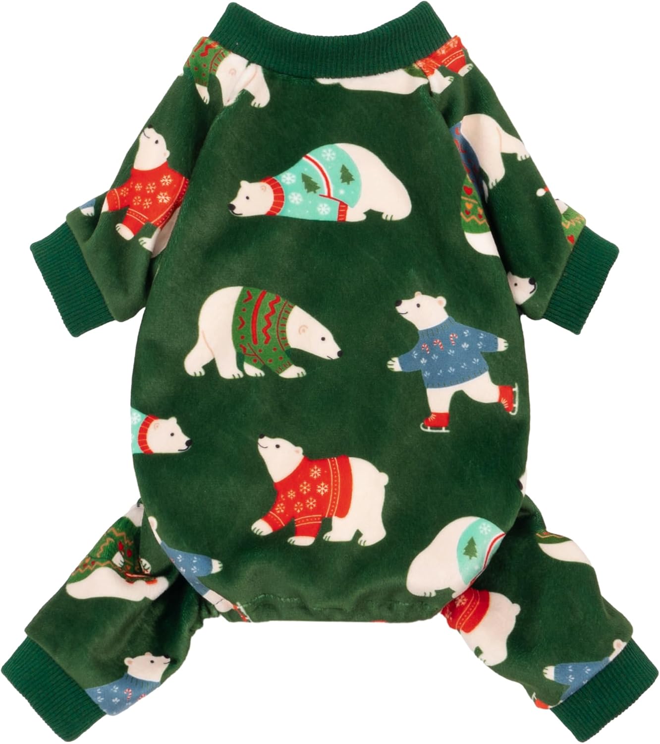Fitwarm Bowknot Dog Pajamas, Warm Clothes for Small Dogs Girl, Fleece Pet Onesie with Feet, Burgundy Red, White, Small
