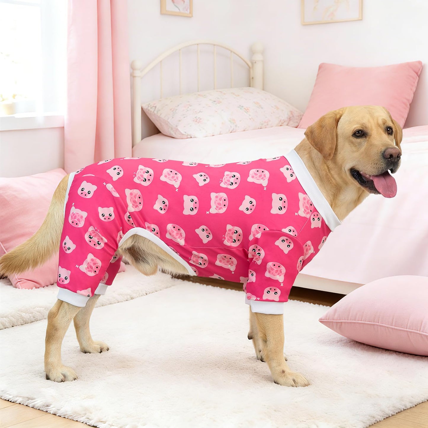 XPUDAC 4 Pack Dog Pajamas Soft Strechy Summer Dog Pjs Puppy Clothes for Small Medium Dogs Boy Girl Cat Pet Outfits, M