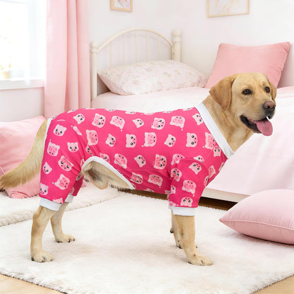 XPUDAC 4 Pack Dog Pajamas Soft Strechy Summer Dog Pjs Puppy Clothes for Small Medium Dogs Boy Girl Cat Pet Outfits, M