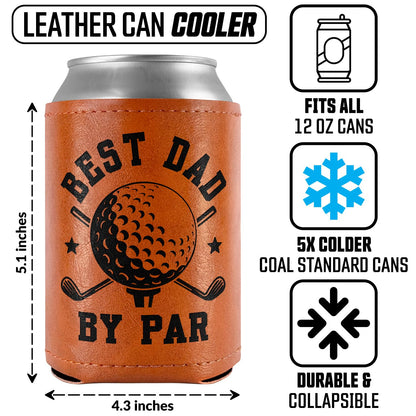 Best Dog Dad Ever Leather Can Cooler Holder Sleeve 12oz – Dog Lover Gifts for Men, Dad, Husband, Boyfriend, Grandpa – Dog Dad Gifts, Funny Pet Owner Gift, Birthday, Christmas Present