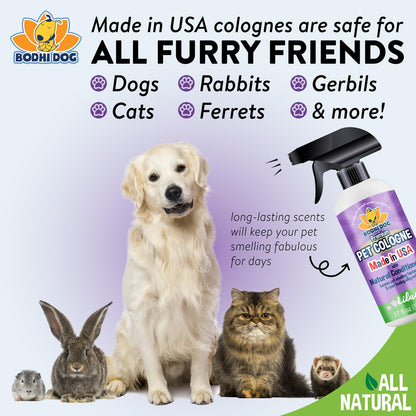 Bodhi Dog Premium Dog Cologne - Deodorizing Dog Perfume & Conditioner for Dogs & Cats - Natural Long Lasting Spray - Keeps Pets Fresh All Day - Gentle & Safe Formula, Made in USA (Baby Powder 4 Fl Oz)