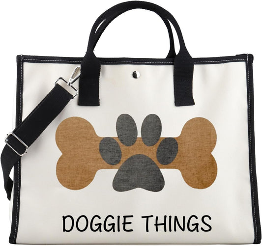 FOTAP Dog Lover Shopping Bag - Owner Tote for Toys, Park, and Doggie Things - Gift (DOGGIE THING LT)