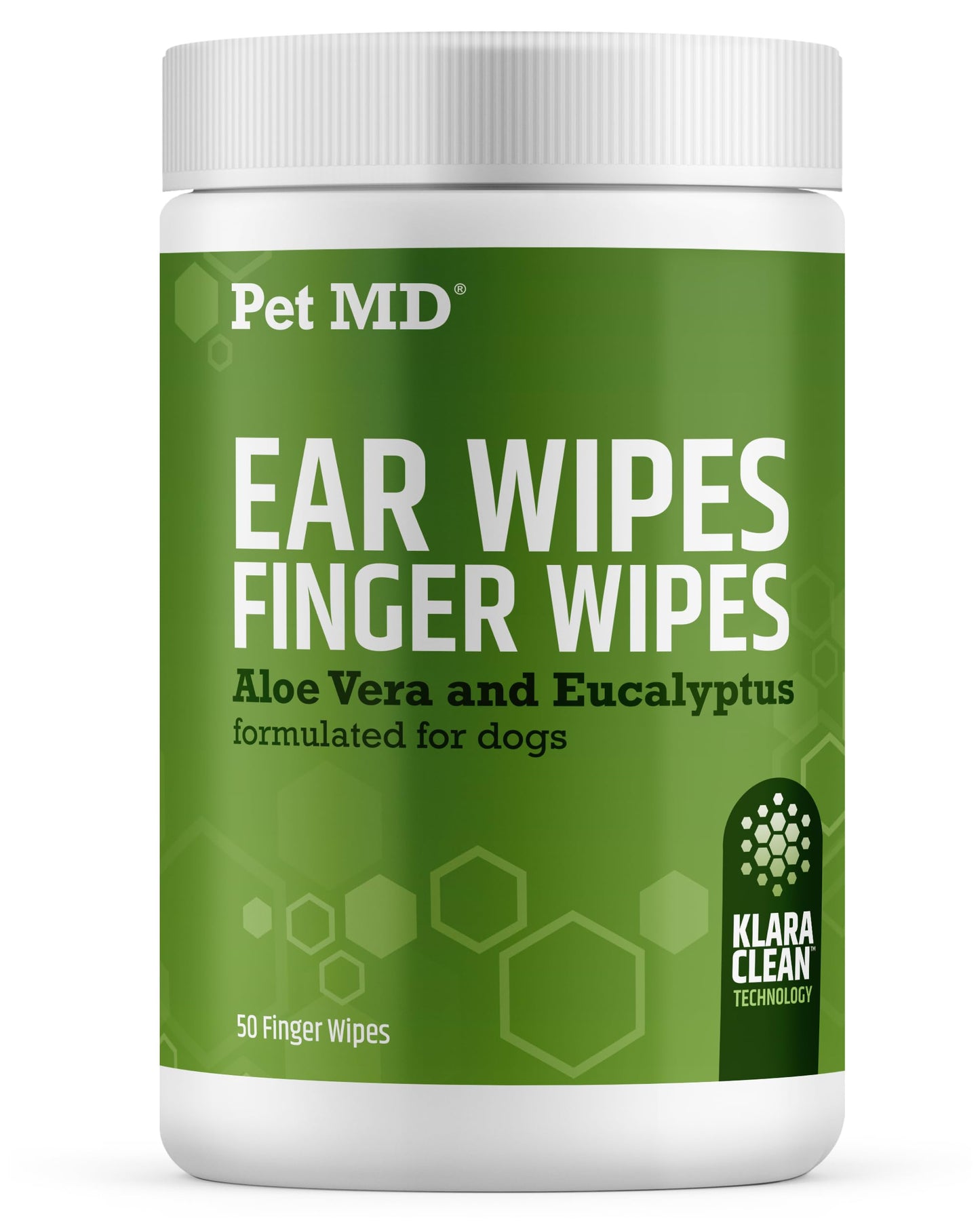 Pet MD Dog Ear Cleaning Wipes – Otic Cleanser for Dogs, Soothing Ear Care with Aloe Vera & Eucalyptus, Regular Wipes, 100 Count