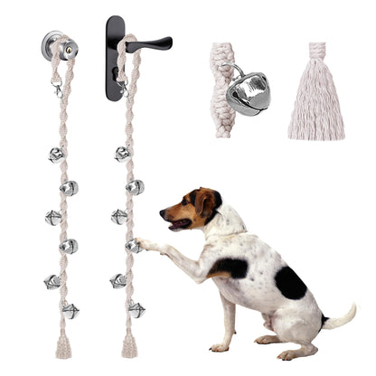 Dog Bells to Go Outside & Puppy Potty Training, Adjustable Dog Door Bell Ring to Go Potty, Handmade with Premium Yarn. Twisted Style, Beige