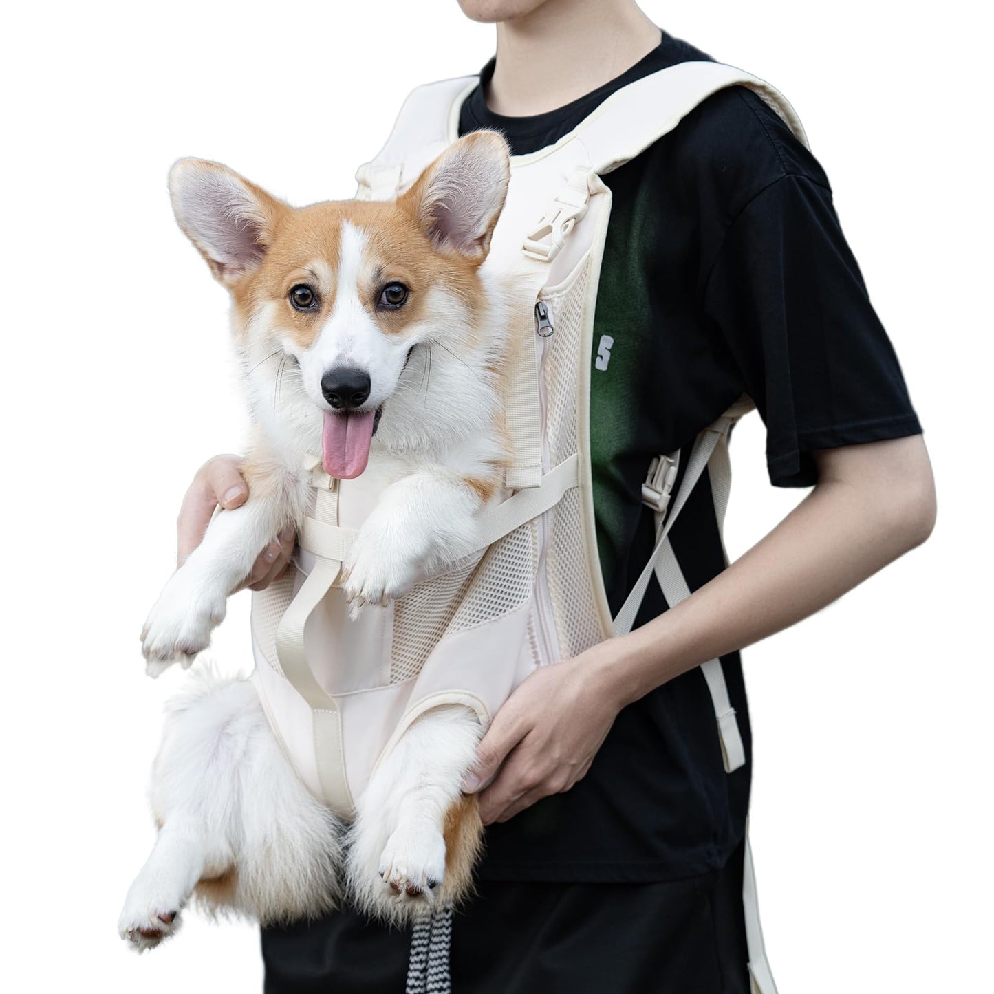 Dog Front Carrier Backpacks for Small Dogs, Legs Out Pet Carrier Sling Backpack with Adjustable Padded Ventilated Shoulder Straps, Easy-Fit for Traveling Hiking Camping,Medium