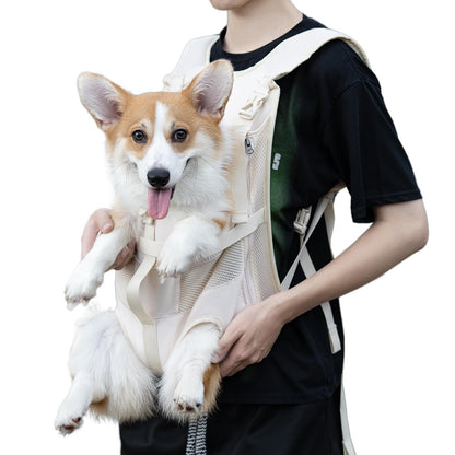 Dog Front Carrier Backpacks for Small Dogs, Legs Out Pet Carrier Sling Backpack with Adjustable Padded Ventilated Shoulder Straps, Easy-Fit for Traveling Hiking Camping,Medium