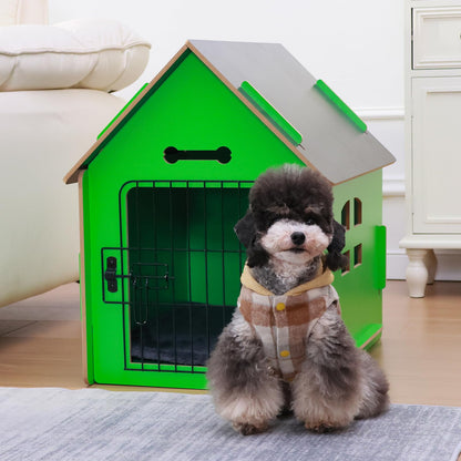 Dog House Indoor for Small Dogs or Cats, Cozy Wooden Design, Small Indoor Bed House, with Air Vents and Elevated Floor Warm Dog Cave