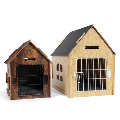 Dog House Indoor for Small Dogs or Cats, Cozy Wooden Design, Small Indoor Bed House, with Air Vents and Elevated Floor Warm Dog Cave