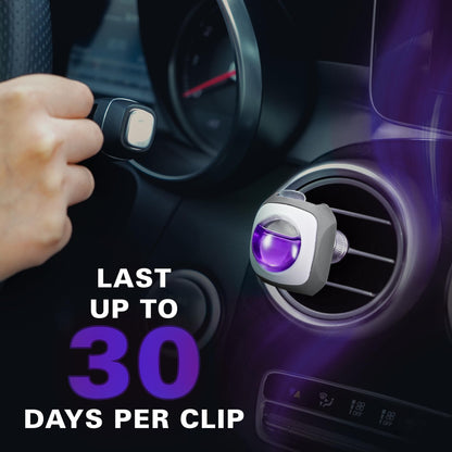 Air Jungles New Car Scent Car Air Freshener Vent Clip, 6 Count Long Lasting Up to 180 days, Natural Essential Oil Car Fragrance for Women and Men, Odor Eliminator - 4ml Each