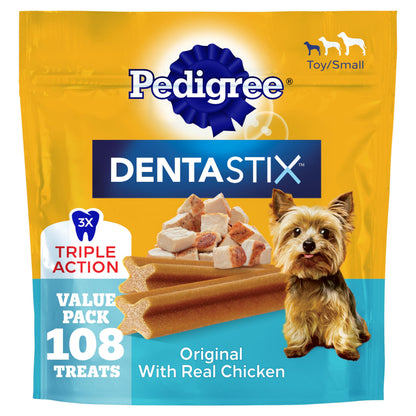 Pedigree Dentastix Dental Chews for Dogs, Small and Toy Breed Dog Treats, Fresh Flavor, 12.31 oz. Bag (51 Treats Total)