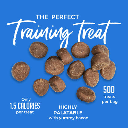 Buddy Biscuits Trainers 10 Oz. Pouch of Training Bites Soft & Chewy Dog Treats Made with Bacon Flavor