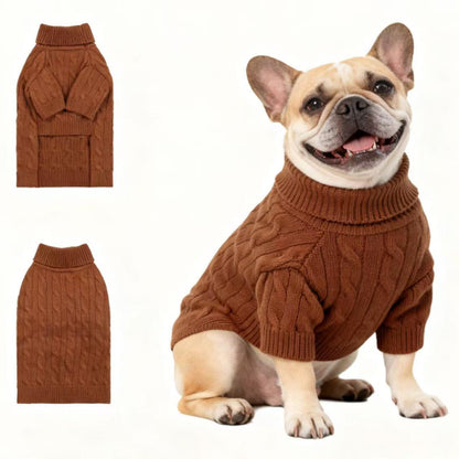 Small/Medium Dog Sweater, Warm Dog Winter Coat w/Sleeves, Comfortable High Neck & Leash Hole, Premium Dog Clothes for Schnauzer-Best for Holidays, Daily Walks M Apricot