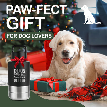 Insulated Dog Travel Water Bottle With Detachable Bowls, Ideal Dog Mom Gifts for Women, Portable Water Bottle Dispenser, For Walking, Hiking, Camping, Outdoor (Pink:Best Dog Mom, 32 Oz)