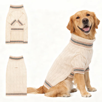 Small/Medium Dog Sweater, Warm Dog Winter Coat w/Sleeves, Comfortable High Neck & Leash Hole, Premium Dog Clothes for Schnauzer-Best for Holidays, Daily Walks M Apricot