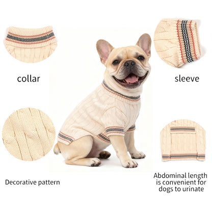 Small/Medium Dog Sweater, Warm Dog Winter Coat w/Sleeves, Comfortable High Neck & Leash Hole, Premium Dog Clothes for Schnauzer-Best for Holidays, Daily Walks M Apricot