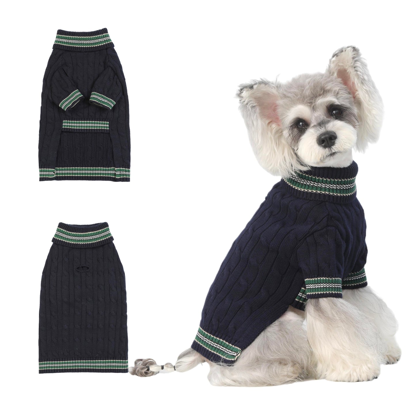 Small/Medium Dog Sweater, Warm Dog Winter Coat w/Sleeves, Comfortable High Neck & Leash Hole, Premium Dog Clothes for Schnauzer-Best for Holidays, Daily Walks M Apricot