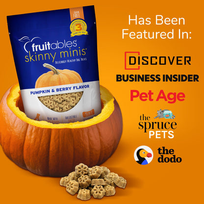 Fruitables Skinny Mini Dog Treats, Healthy Sweet Potato Treat for Dogs, Low Calorie & Delicious, Puppy Training, No Wheat, Corn or Soy, Made in the USA, Bacon and Apple Flavor, 12oz