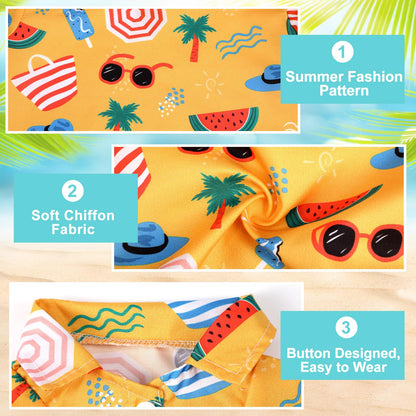 Weewooday 4 Pieces Small Pet Summer T-Shirts Hawaii Style Floral Pet Dog Shirt Breathable Cool Clothes Beach Seaside Puppy Sweatshirt for Puppy(Floral Style,Medium)
