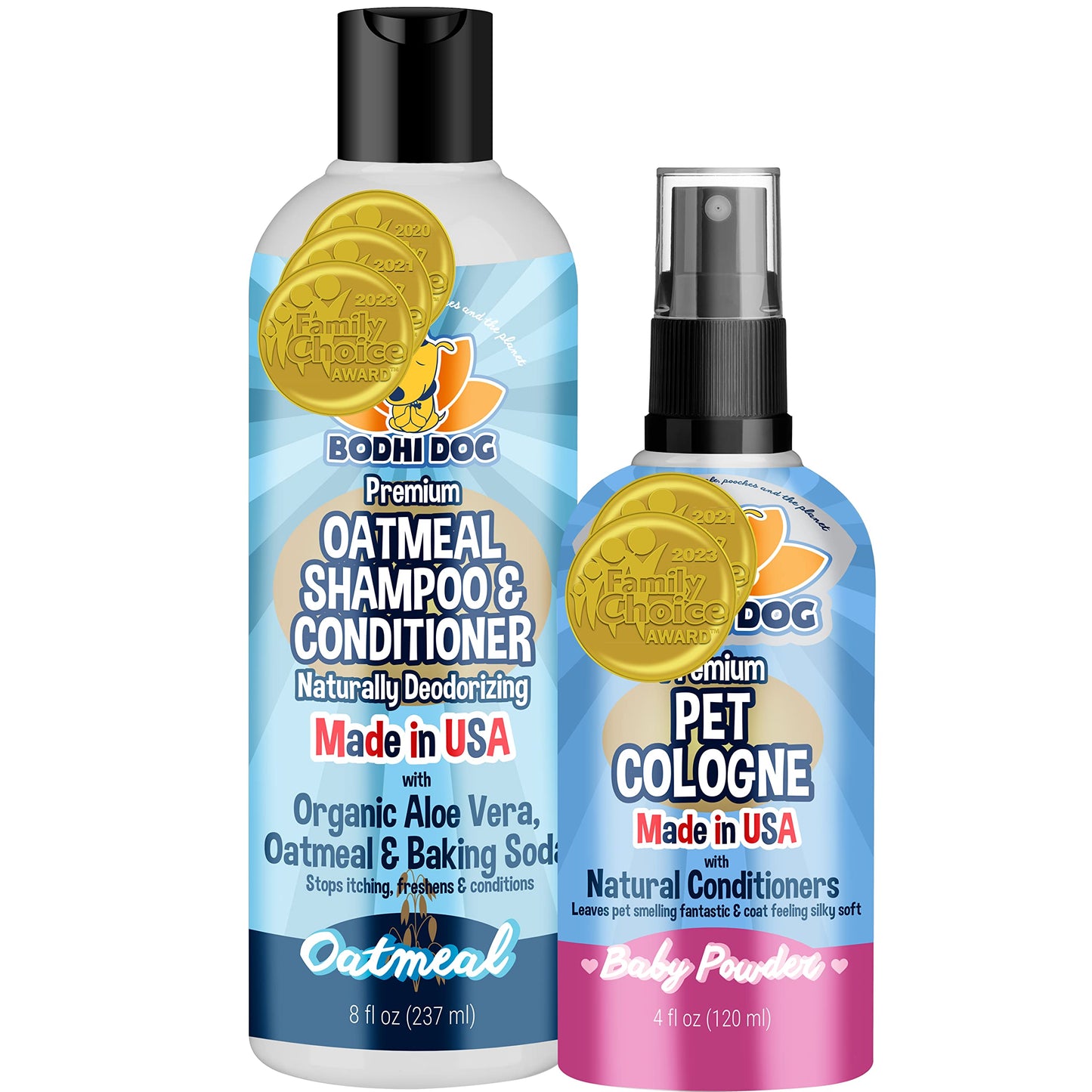Bodhi Dog Premium Dog Cologne - Deodorizing Dog Perfume & Conditioner for Dogs & Cats - Natural Long Lasting Spray - Keeps Pets Fresh All Day - Gentle & Safe Formula, Made in USA (Baby Powder 4 Fl Oz)