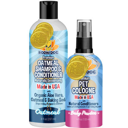 Bodhi Dog Premium Dog Cologne - Deodorizing Dog Perfume & Conditioner for Dogs & Cats - Natural Long Lasting Spray - Keeps Pets Fresh All Day - Gentle & Safe Formula, Made in USA (Baby Powder 4 Fl Oz)