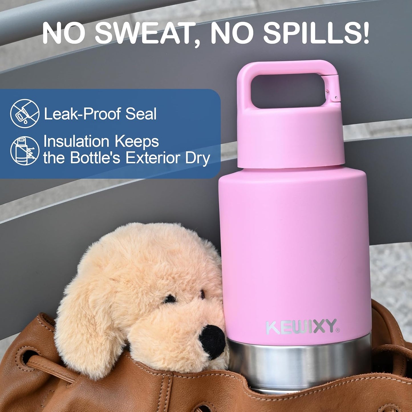 Insulated Dog Travel Water Bottle With Detachable Bowls, Ideal Dog Mom Gifts for Women, Portable Water Bottle Dispenser, For Walking, Hiking, Camping, Outdoor (Pink:Best Dog Mom, 32 Oz)