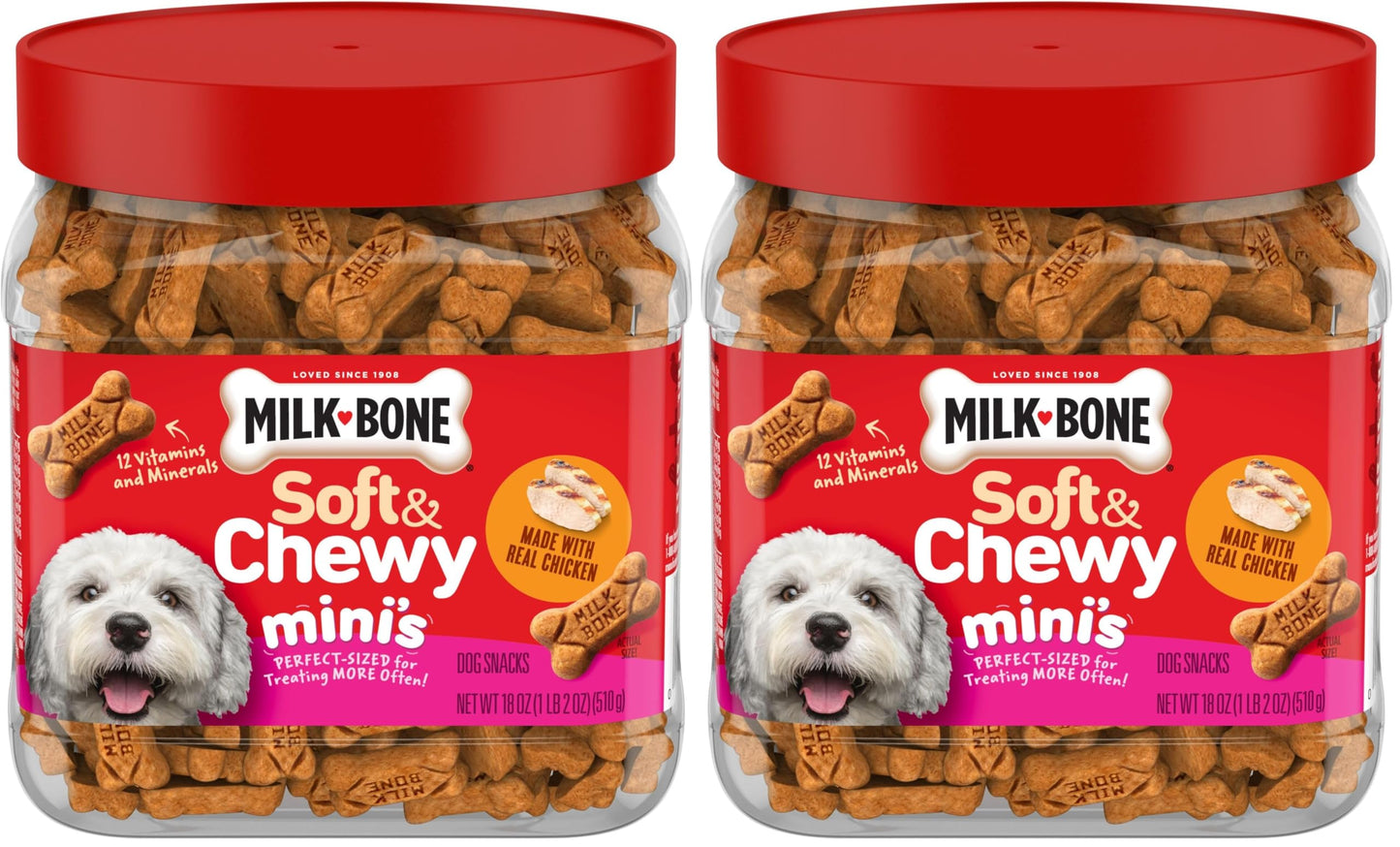 Milk-Bone Soft & Chewy Dog Treats, Beef & Filet Mignon Recipe, 25 Ounce