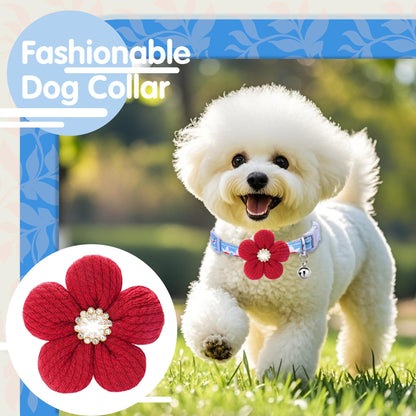 Small Dog Collar with Flower, Puppy Collar for Girl Dog Collars for Small Dogs Cute Dog Collar with Bell, Adjustable Length