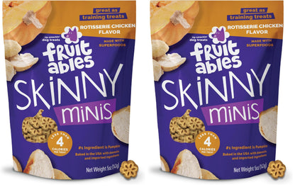 Fruitables Skinny Mini Dog Treats, Healthy Sweet Potato Treat for Dogs, Low Calorie & Delicious, Puppy Training, No Wheat, Corn or Soy, Made in the USA, Bacon and Apple Flavor, 12oz