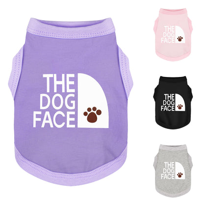 Personality Canine Attire: Soft, Lightweight Cotton Dog Clothes with 'The Dog Face' Print. Small and Medium Breeds, Perfect for Everyday Wear, Comfortable and Breathable Dog Shirt Black XS