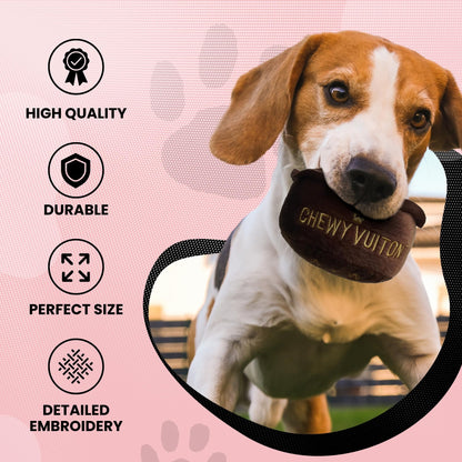 Diggin Designs Sniffany & Co Squeaky Plush Dog Toy Purse | Luxury-Inspired Parody Designer Handbag with Built-in Squeaker, Soft Plush Fashion Dog Toy – Haute Couture Purses & Handbags
