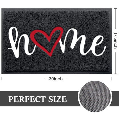 BeneathYourFeet Door Mat (30"x17.5",Black), Welcome Mat Low Profile Front Doormat Floor Mat Non Slip Rugs for Entryway, Patio, High Traffic Areas