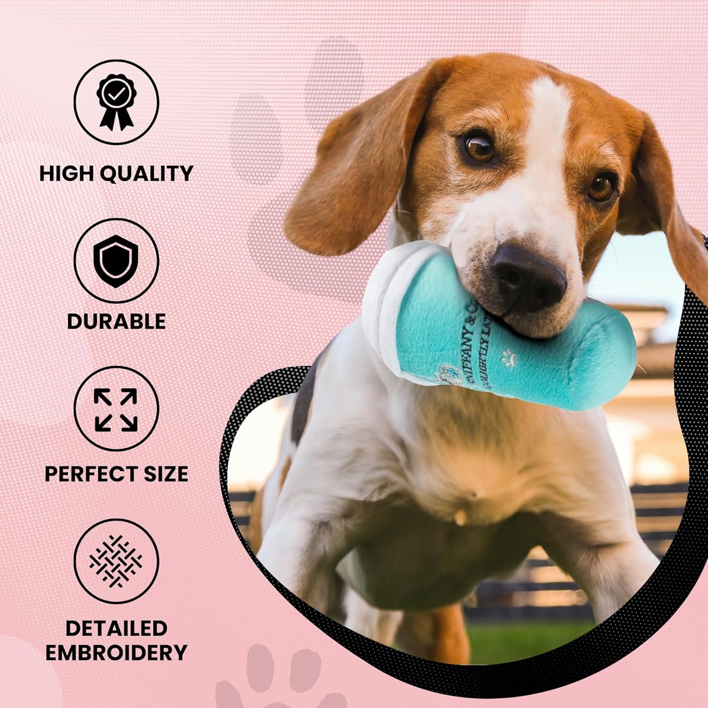 Diggin Designs Sniffany & Co Squeaky Plush Dog Toy Purse | Luxury-Inspired Parody Designer Handbag with Built-in Squeaker, Soft Plush Fashion Dog Toy – Haute Couture Purses & Handbags