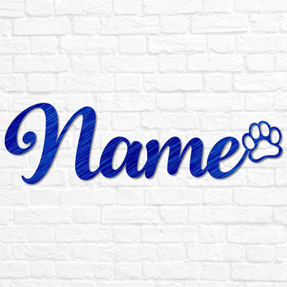 Personalized Metal Pet Name with Paw | Custom Metal Décor | Dog Name Sign | Gift for Dog Mom Dad | Pet Loss Memorial Gift