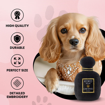 Diggin Designs Sniffany & Co Squeaky Plush Dog Toy Purse | Luxury-Inspired Parody Designer Handbag with Built-in Squeaker, Soft Plush Fashion Dog Toy – Haute Couture Purses & Handbags