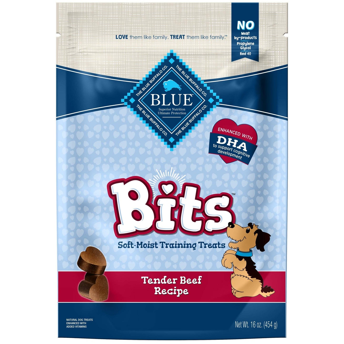 Blue Buffalo Bits Soft Dog Treats for Training, Made with Natural Ingredients & Enhanced with DHA, Beef Recipe, 19-oz Bag