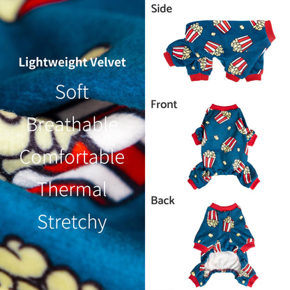 Fitwarm Bowknot Dog Pajamas, Warm Clothes for Small Dogs Girl, Fleece Pet Onesie with Feet, Burgundy Red, White, Small