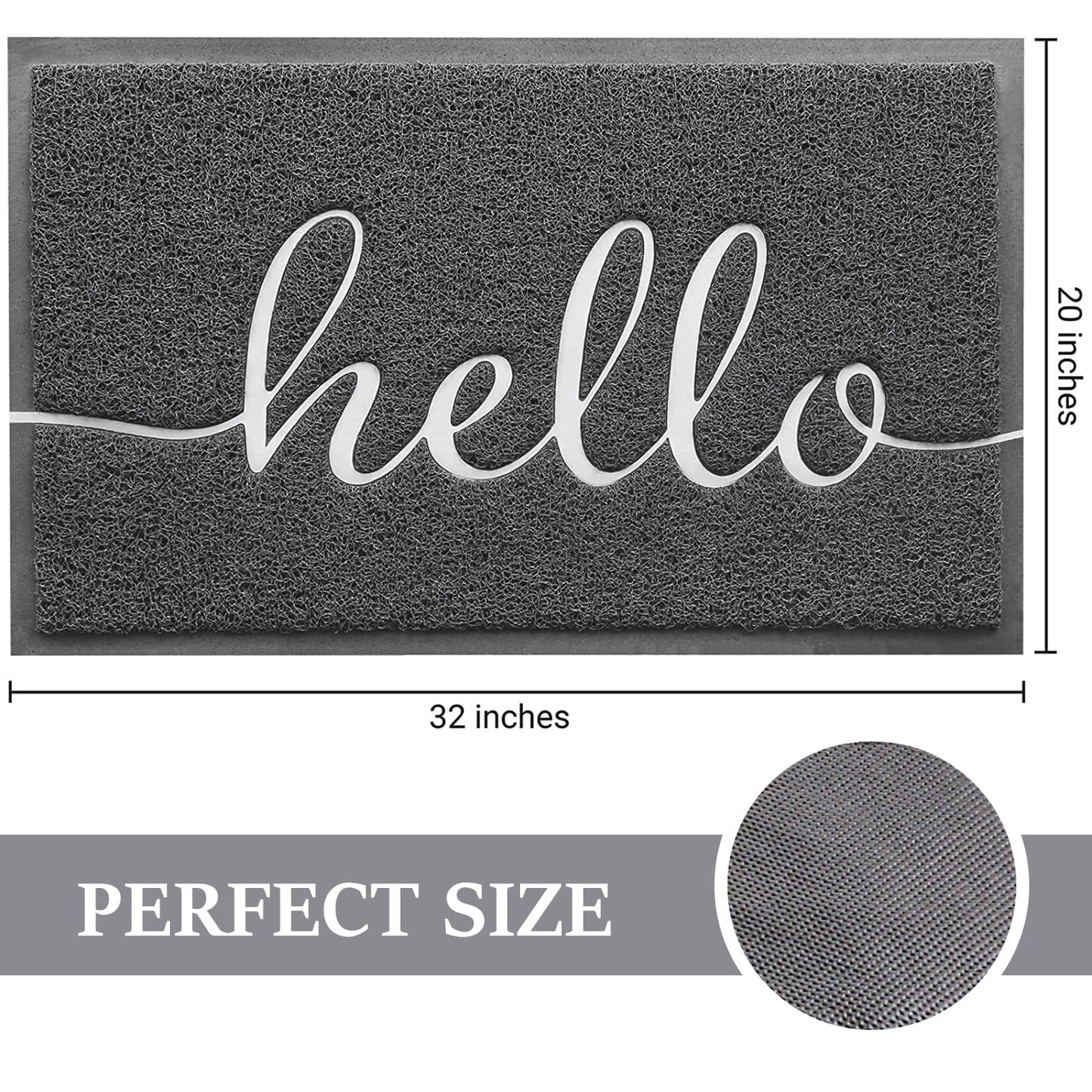 BeneathYourFeet Door Mat (30"x17.5",Black), Welcome Mat Low Profile Front Doormat Floor Mat Non Slip Rugs for Entryway, Patio, High Traffic Areas