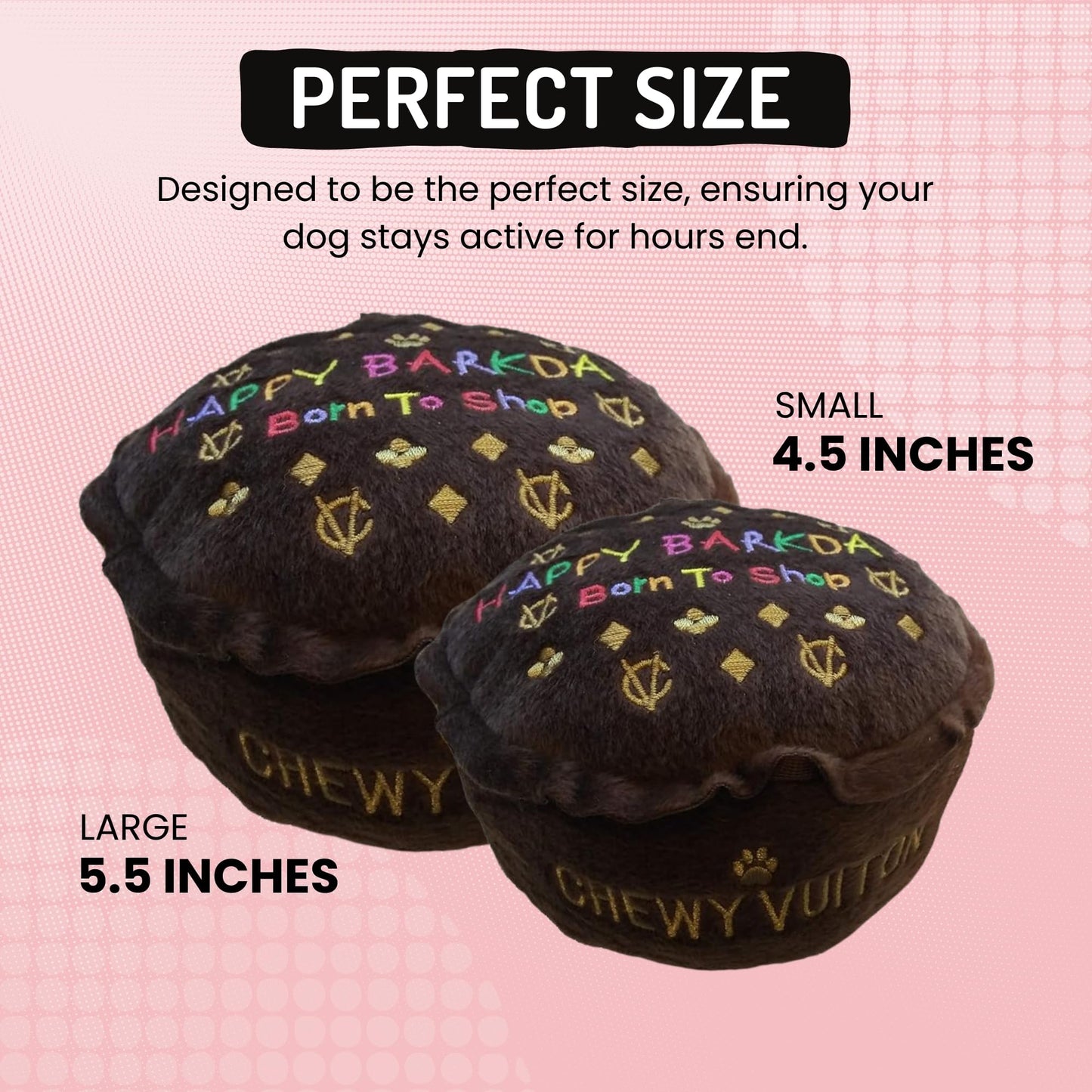 Diggin Designs Sniffany & Co Squeaky Plush Dog Toy Purse | Luxury-Inspired Parody Designer Handbag with Built-in Squeaker, Soft Plush Fashion Dog Toy – Haute Couture Purses & Handbags