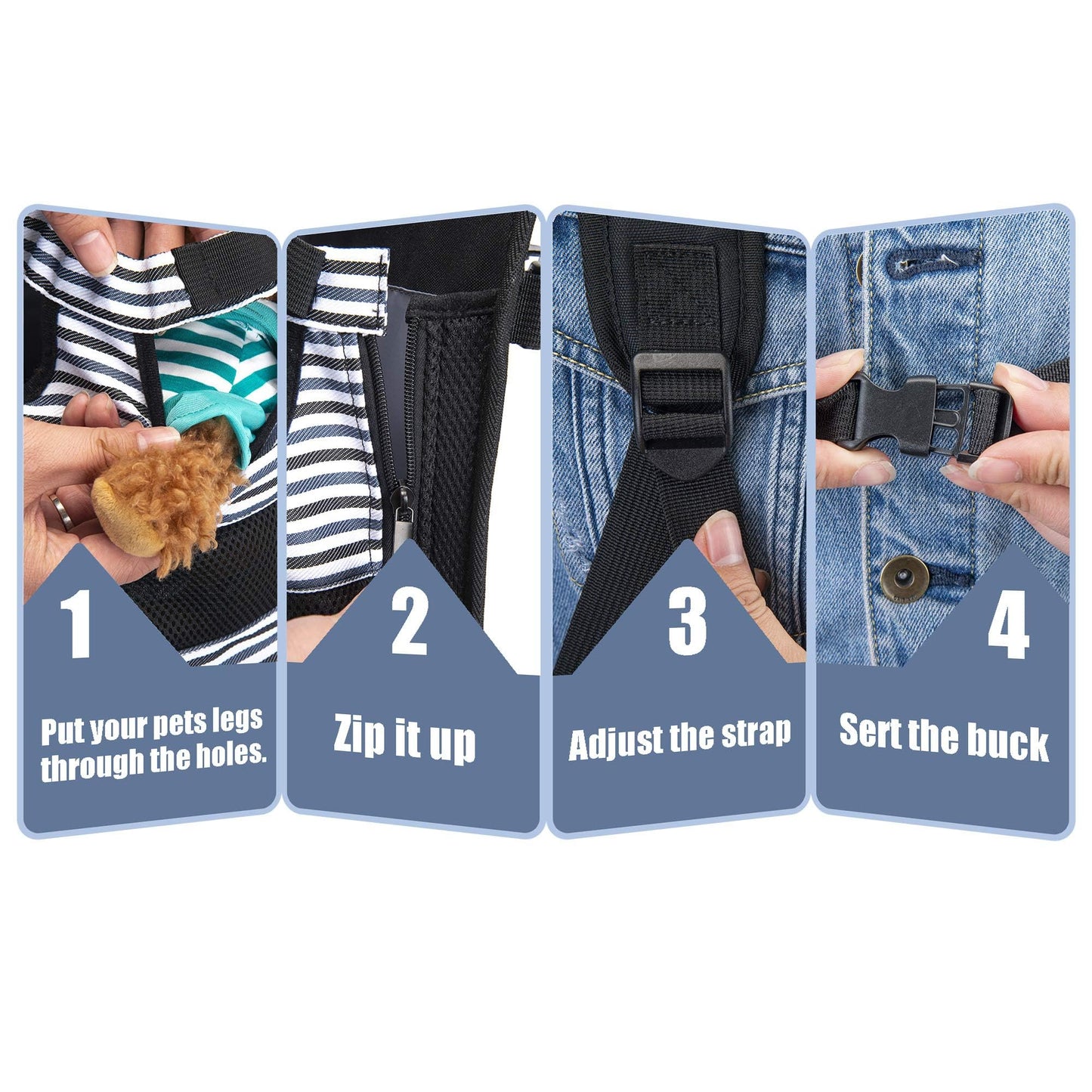 Dog Front Carrier Backpacks for Small Dogs, Legs Out Pet Carrier Sling Backpack with Adjustable Padded Ventilated Shoulder Straps, Easy-Fit for Traveling Hiking Camping,Medium