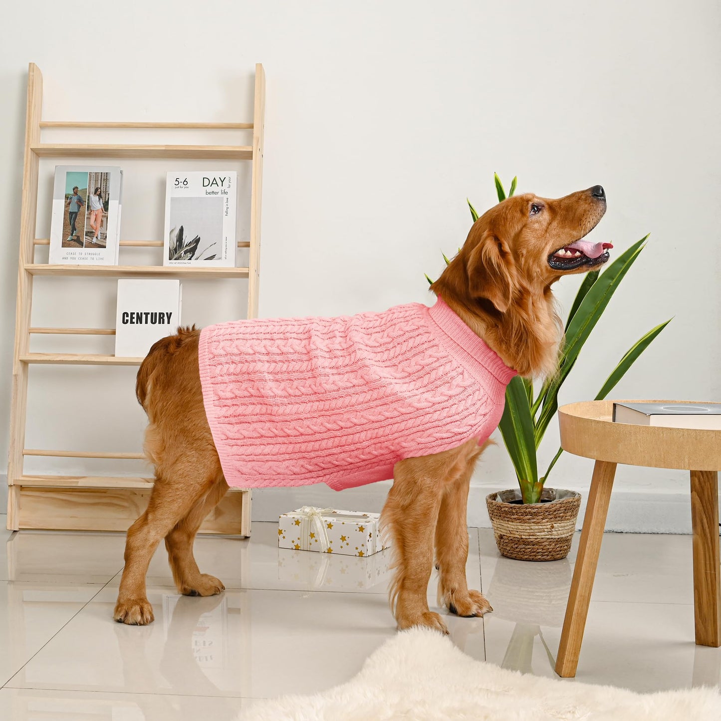 2 Pack Dog Sweaters for Small Dogs Winter Turtleneck Pullover Cable Knit Fleece Stretch Puppy Doggie Chihuahua Toy Poodle Yorkie Pomeranian Boy Girl Pet Clothes (S, Pink & Purple)