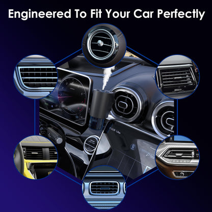 Car Air Freshener, 5 Scents, 10 Refills, Smart car Air Freshener for Vent Clips, Auto On/Off, Three Spray Modes, Car Fresheners Long Lasting (1Pack)