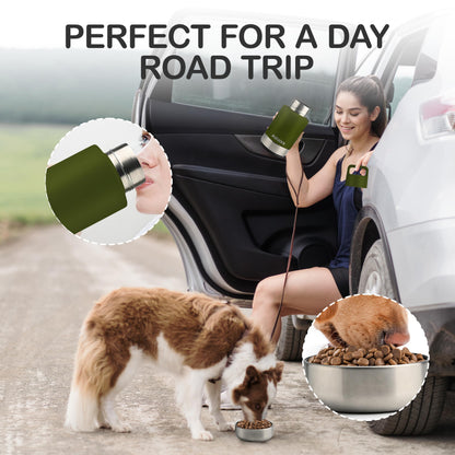 Insulated Dog Travel Water Bottle With Detachable Bowls, Ideal Dog Mom Gifts for Women, Portable Water Bottle Dispenser, For Walking, Hiking, Camping, Outdoor (Pink:Best Dog Mom, 32 Oz)