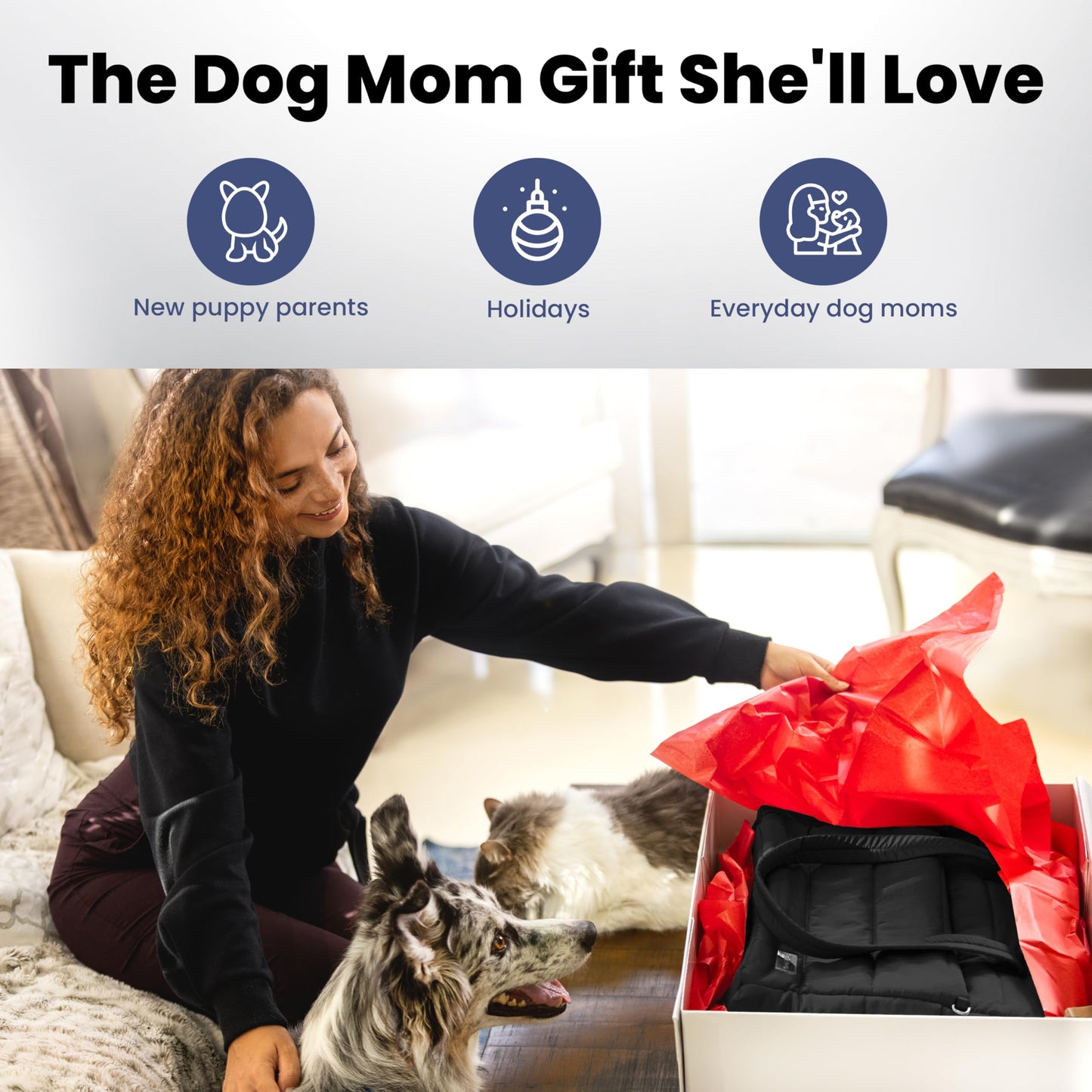 rubyloo Puffer Dog Travel Bag for Dog Moms – Doggy Diaper Bag with Pet Bowls & Food Storage or Everyday Puffy Tote – Doggy Mom Gifts for Women – Lightweight, Travel-Ready Gift for Pet Lovers – Beige
