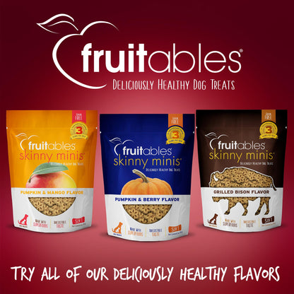 Fruitables Skinny Mini Dog Treats, Healthy Sweet Potato Treat for Dogs, Low Calorie & Delicious, Puppy Training, No Wheat, Corn or Soy, Made in the USA, Bacon and Apple Flavor, 12oz