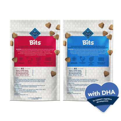 Blue Buffalo Bits Soft Dog Treats for Training, Made with Natural Ingredients & Enhanced with DHA, Beef Recipe, 19-oz Bag