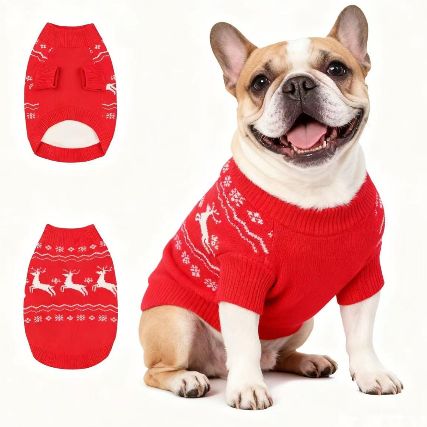 Small/Medium Dog Sweater, Warm Dog Winter Coat w/Sleeves, Comfortable High Neck & Leash Hole, Premium Dog Clothes for Schnauzer-Best for Holidays, Daily Walks M Apricot