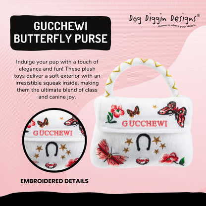 Diggin Designs Sniffany & Co Squeaky Plush Dog Toy Purse | Luxury-Inspired Parody Designer Handbag with Built-in Squeaker, Soft Plush Fashion Dog Toy – Haute Couture Purses & Handbags