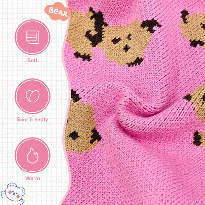 ABRRLO Small Dog Sweaters Cute Bear Dog Cardigans Clothes for Small Medium Dogs Boy Girl Puppy Cat Knitting Cardigan Outfits Dogs Autumn Coats Warm Pet Doggy Clothes Soft Knitwear Apparel (Beige,M)