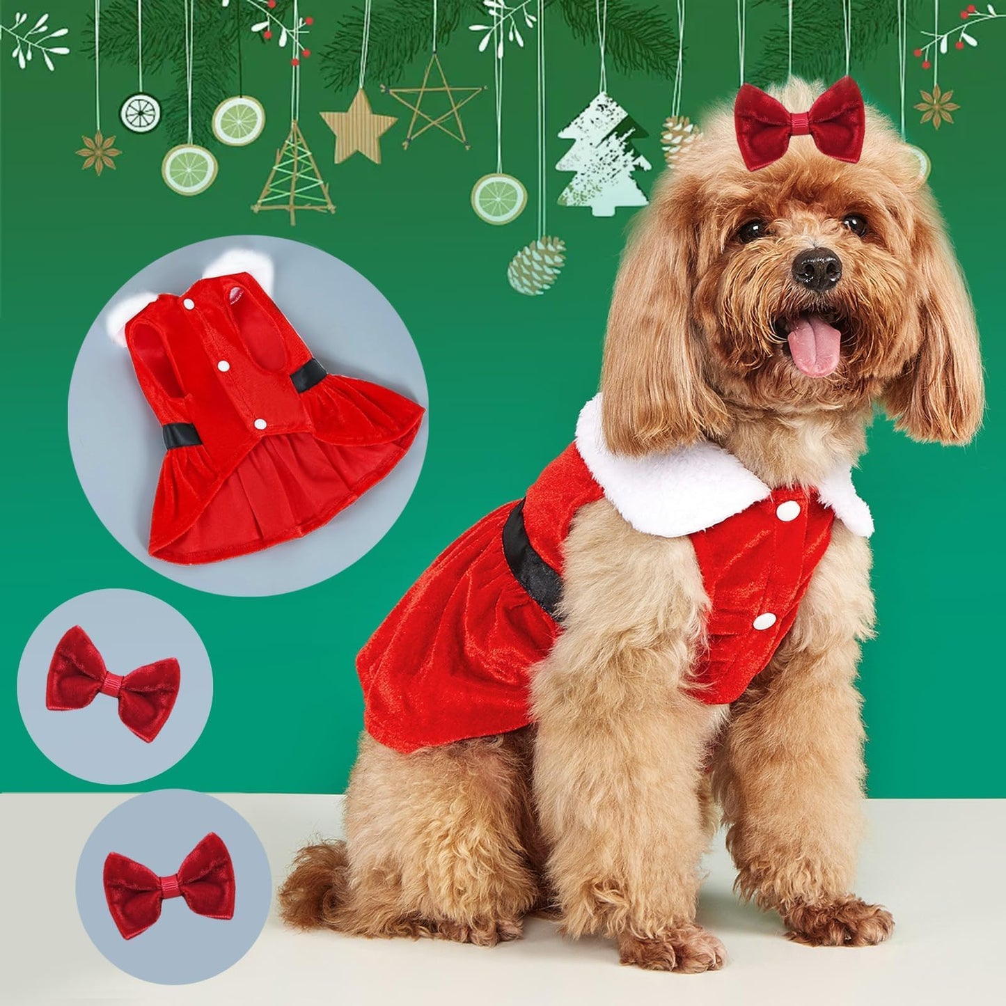 Dog Dress Bowknot Harness Leash Set for Small Girl Dogs Pink Floral Dog Cat Clothes Cute Puppy Outfits Pet Clothes Spring Summer Breathable Dresses(Samll)