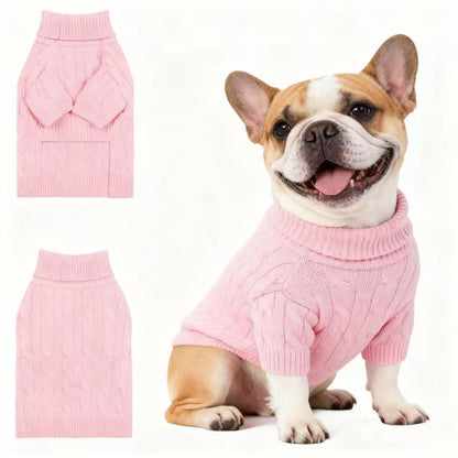 Small/Medium Dog Sweater, Warm Dog Winter Coat w/Sleeves, Comfortable High Neck & Leash Hole, Premium Dog Clothes for Schnauzer-Best for Holidays, Daily Walks M Apricot